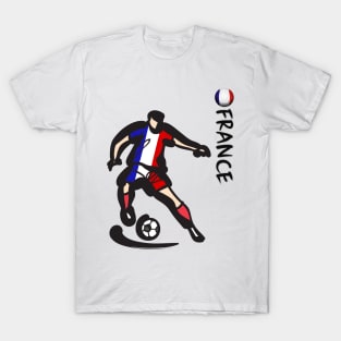 Dynamic France Soccer Player Pose V1-1 T-Shirt